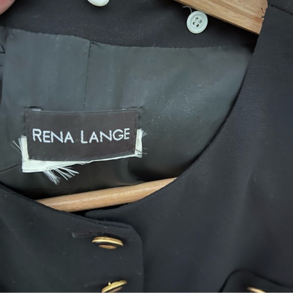 Stunning Vintage Designer Military Inspired Rena Lange Wool Dress - Picture 5 of 6